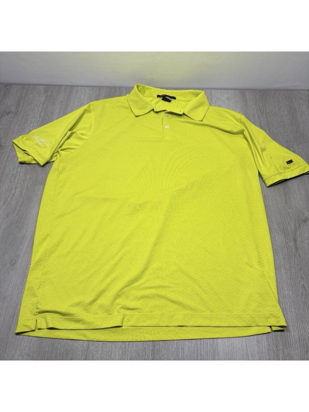 Mens Size XL Golf Polo Tiger Woods Collection Lime Green Athletic Embroidered